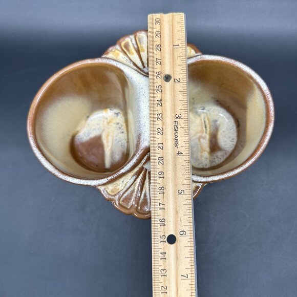 Vintage Frankoma Pottery Double Herb Pot Planter Shell Pen Holder USA Retro - Picture 14 of 14